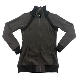 Columbia Jacket Womens Small Gray Full Zip Fleece High Collard Cowl Neck